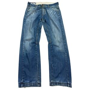 Firetrap Jeans Men's 32x34 Blue Medium Wash Straight Leg Mid Rise Relaxed Fit